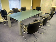 Glass topped office table and chairs
