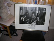 Large framed picture of the  Beatles and others: solid frame