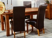 Elegant Dining Table and Four Chocolate Brown Faux Leather Chairs £100